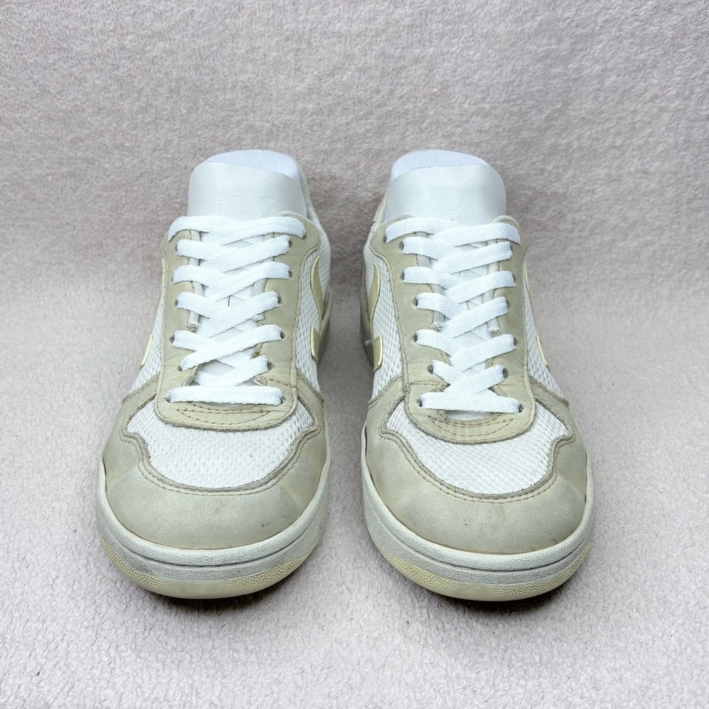 Veja V-10 Suede & Mesh Women’s 7 White/Gray Casual Designer Quiet Luxury Classic - Picture 5 of 10